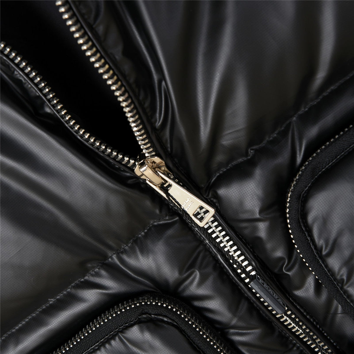 Prada Puffer Vest in Black with Stand Collar and Triangle Logo