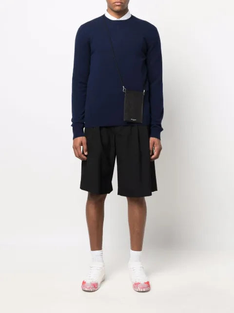Comme Des Garçons Shirt fine-knit ribbed-trim jumper