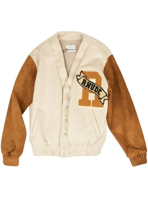 RHUDE "Beige/Tan" suede bomber jacket