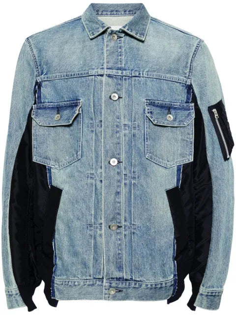 sacai panelled denim jacket