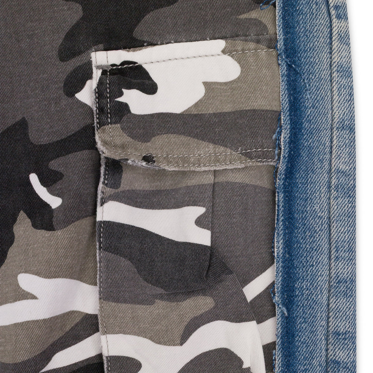CAMO/BLUE HYBRID SKINNY JEANS