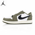 Air Jordan 1 Low Medium Olive Suede Unisex Sneakers HQ6998-200