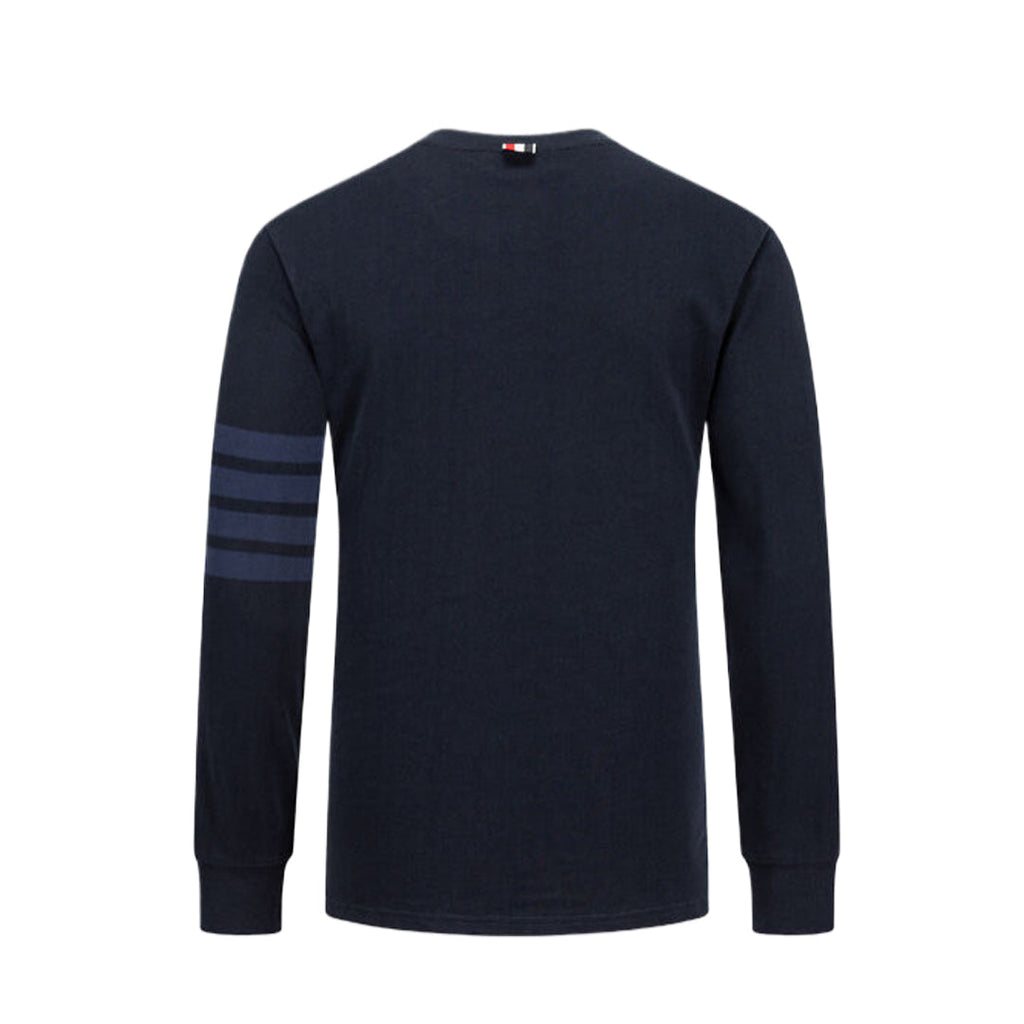 4 - Bar Puppy Embroidered Long Sleeve T - Shirt - Premium Cotton Tee | Thom Browne