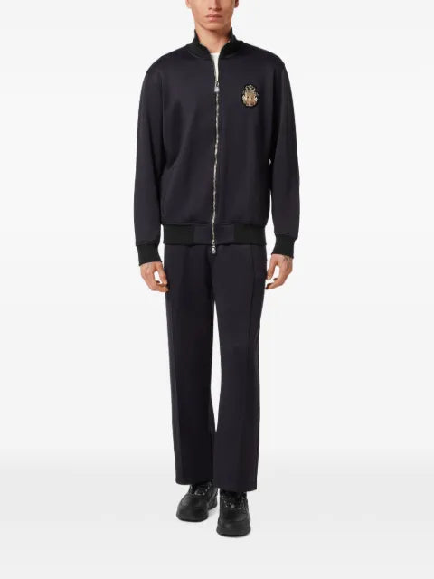 Billionaire LS Crest logo-patch zip-up sweatshirt