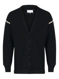 Maison Margiela ribbed wool elbow-patch cardigan