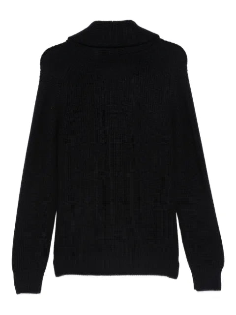 Drumohr ribbed-knit shawl-collar cardigan