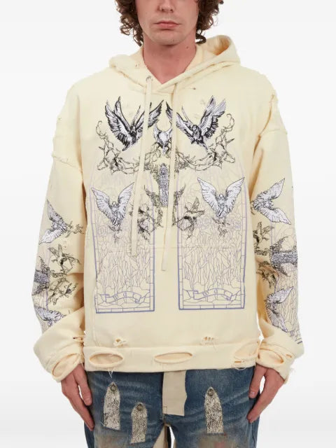 Who Decides War distressed graphic hoodie