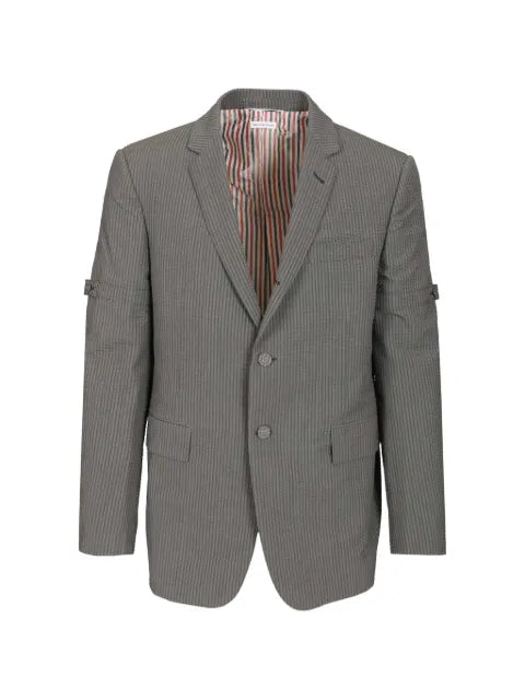 Thom Browne wool seersucker sport coat with armbands