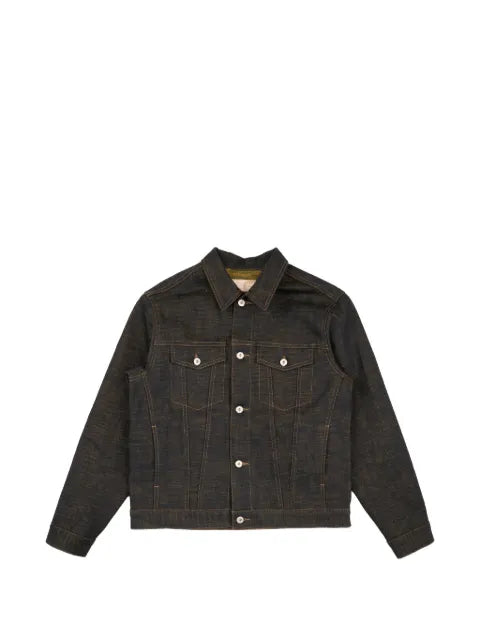 Naked and Famous Citrus Kasuri Selvedge button denim jacket