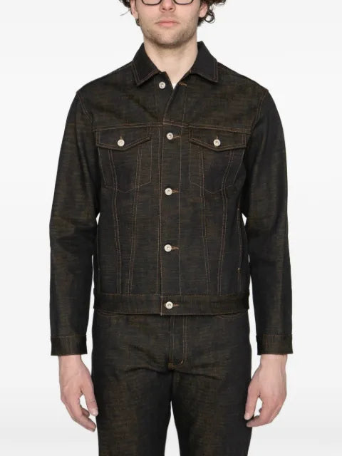 Naked and Famous Citrus Kasuri Selvedge button denim jacket
