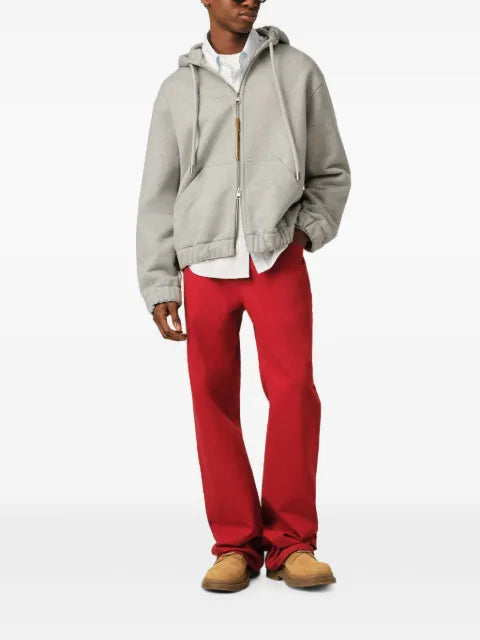AMI Paris Zipped cotton hoodie with heritage Ami Paris label