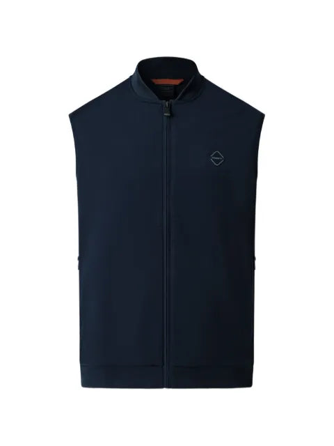 Hackett London logo-patch zip-up gilet