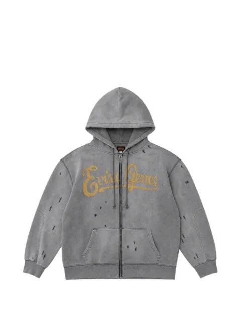 EVISU Genes Logo distressed hoodie