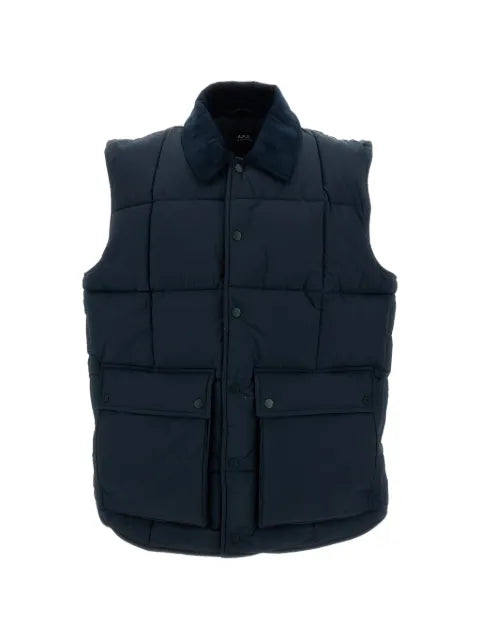 A.P.C. Jimmy quilted corduroy-collar gilet