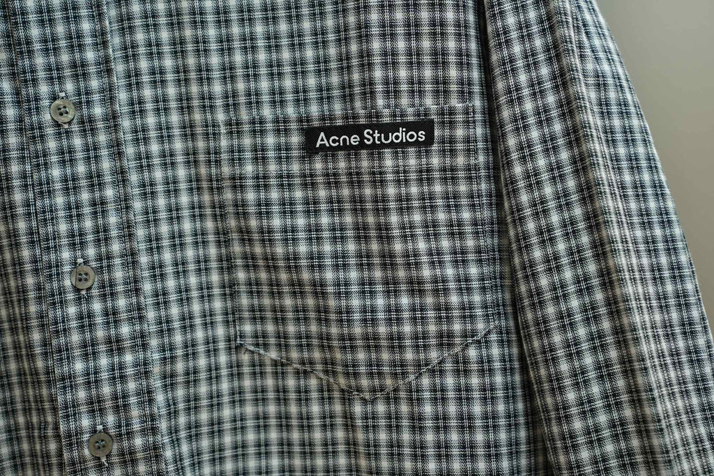 Acne Studios Check Patch‑Pocket Long‑Sleeve Button‑Down Shirt