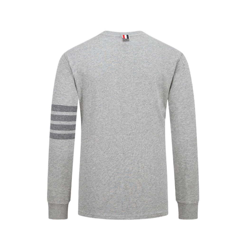 4 - Bar Puppy Embroidered Long Sleeve T - Shirt - Premium Cotton Tee | Thom Browne