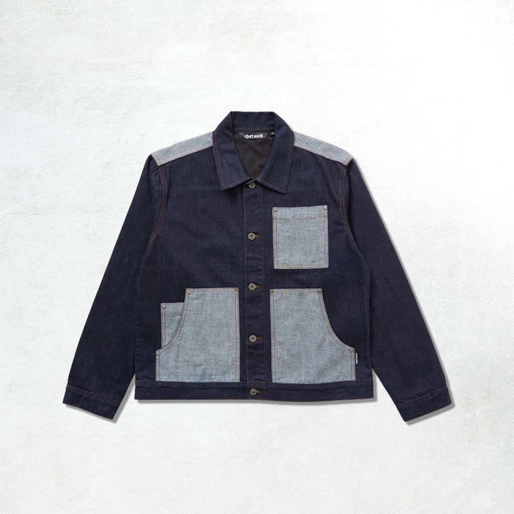 Chet Rock Infinity Panel Jacket: Blue Rinse Wash