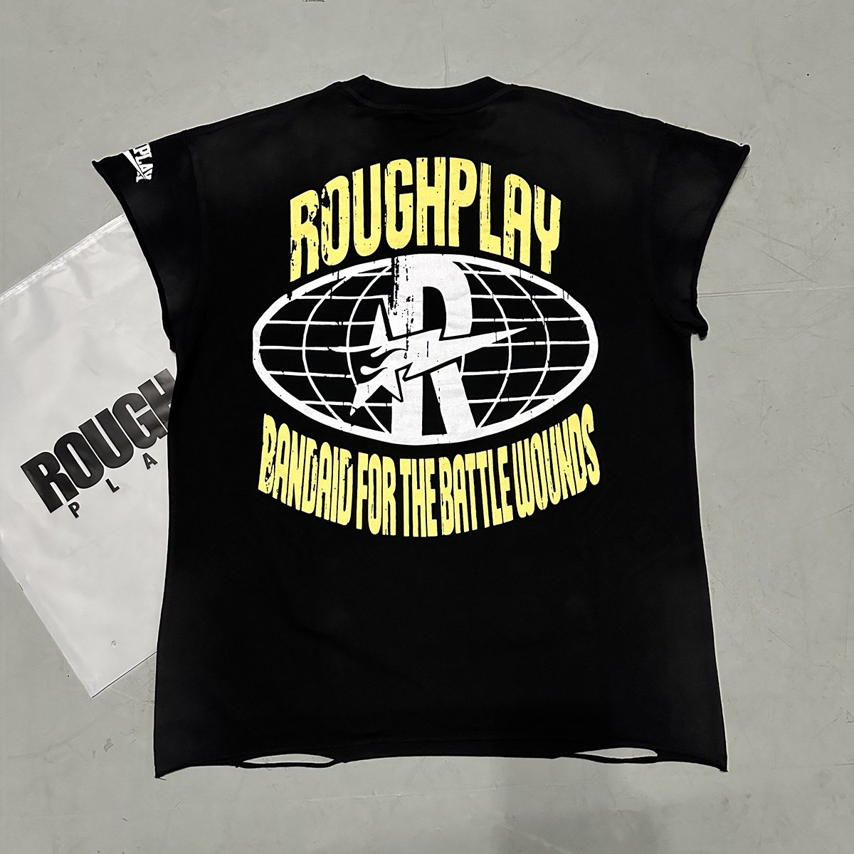 Rough Play Skeleton Cross Rhinestone Sleeveless T-Shirt