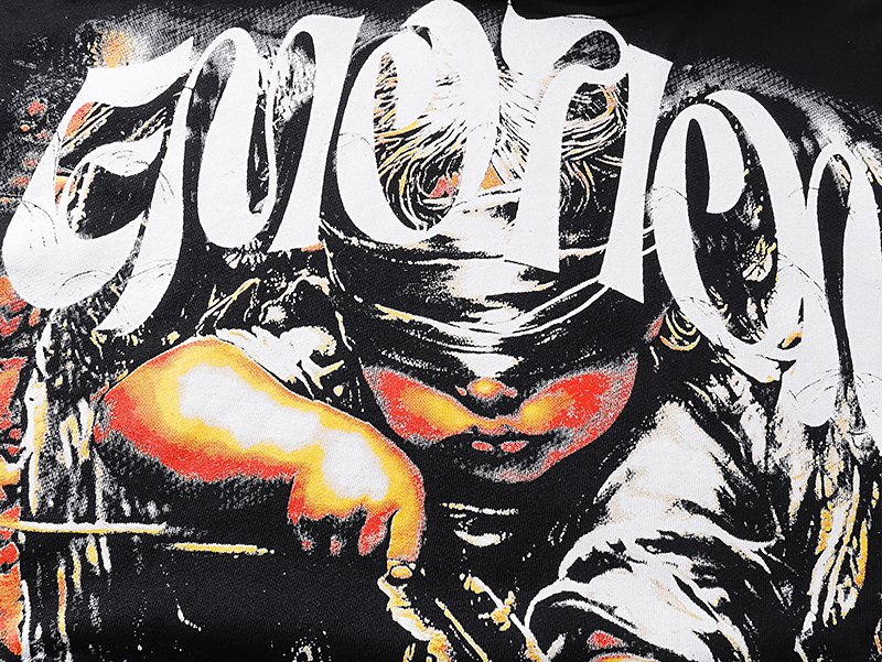 MIXED EMOTION Rhinestone Sleeve Graphic Hoodie