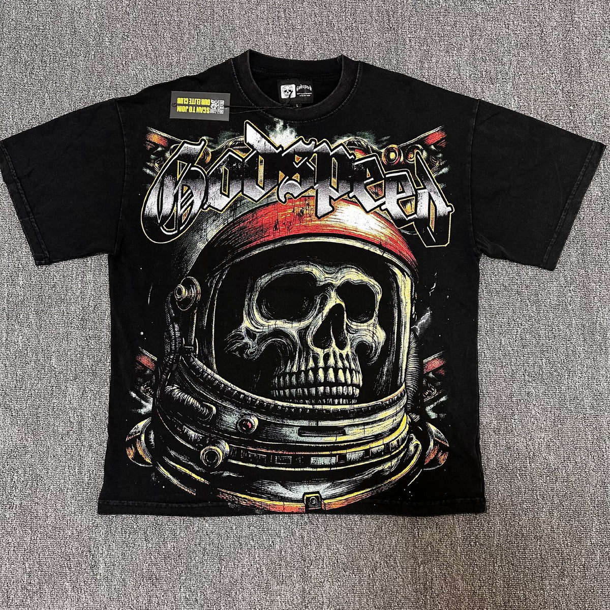 Godspeed Astronaut Skull Graphic T-Shirt