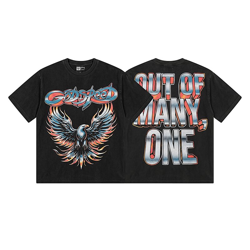 Godspeed Eagle Graphic Washed Black T-Shirt