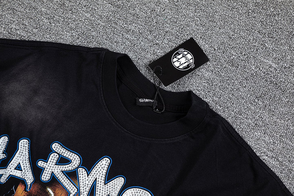 HARMONY Black Front & Back Graphic T-Shirt