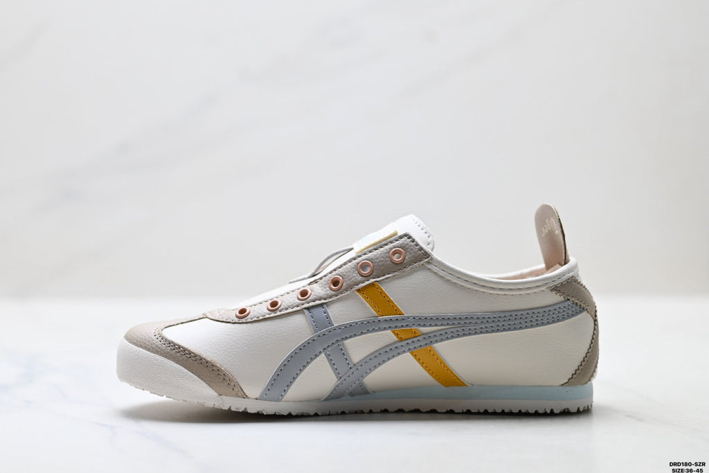 Onitsuka Tiger Retro Low Top Cream Silver Orange Unisex Shoes Style 15