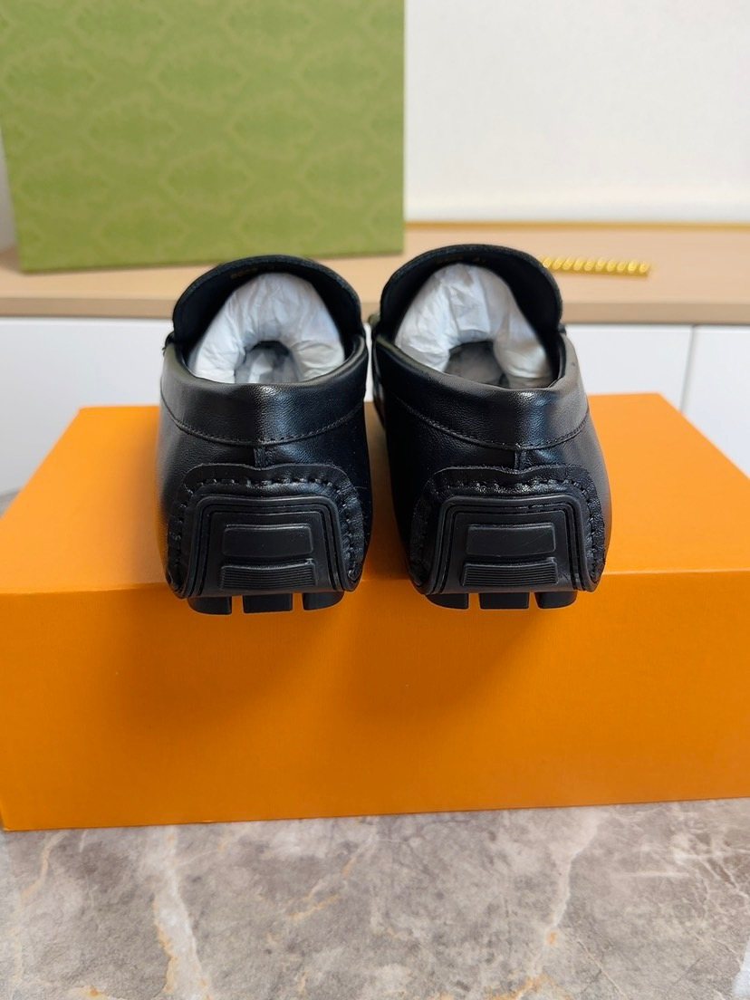 Fendi Men's Black Metal-Bar Loafers