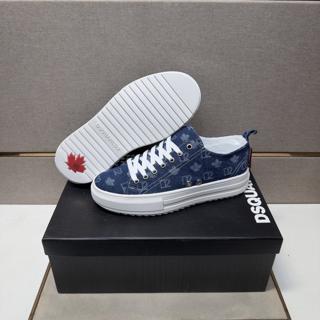 Dsquared2 Men's Navy Blue Patterned Sneakers