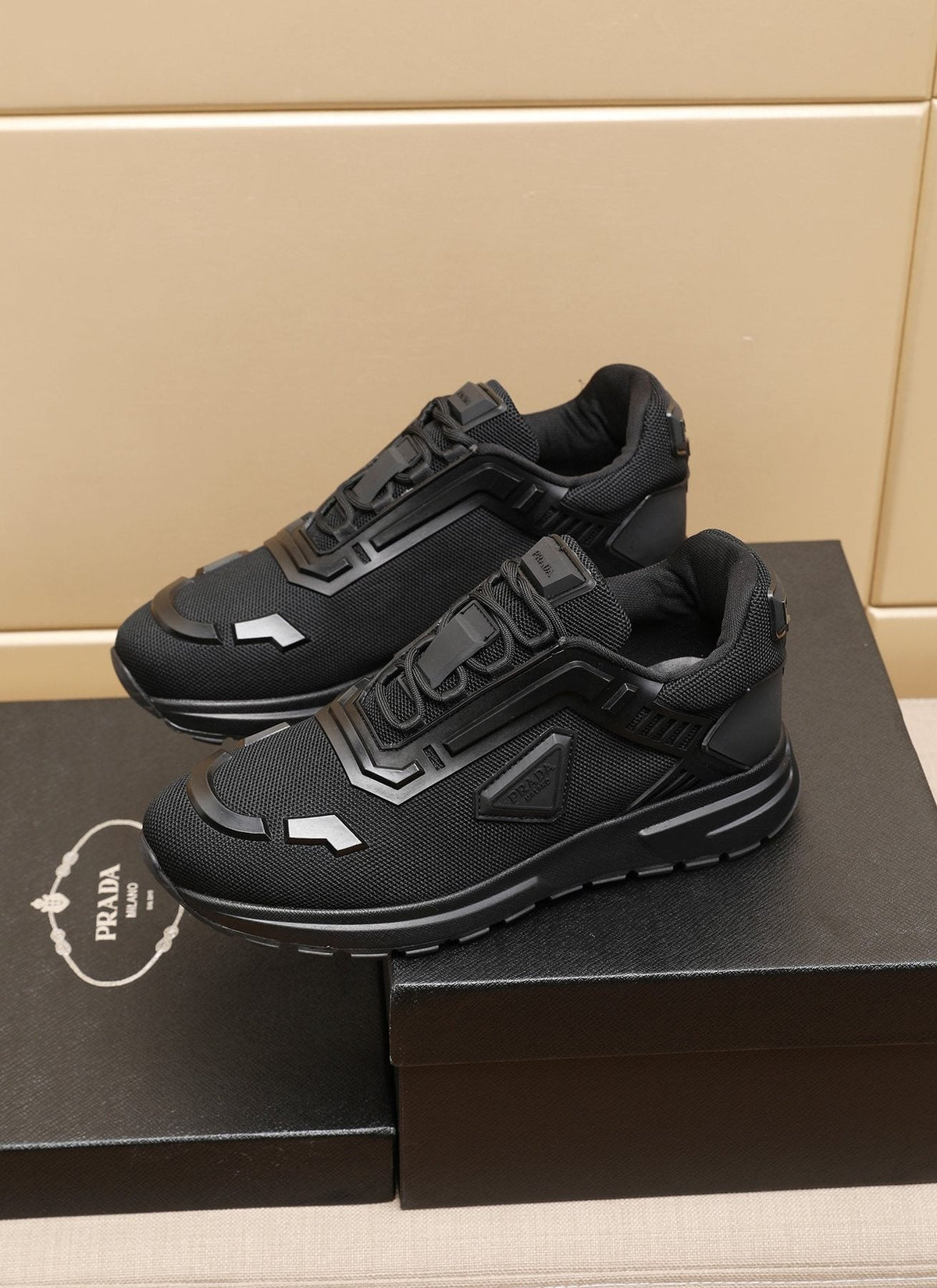 Prada Layered Platform Sneakers