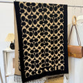 Coach Fringed Woven Motif Scarf