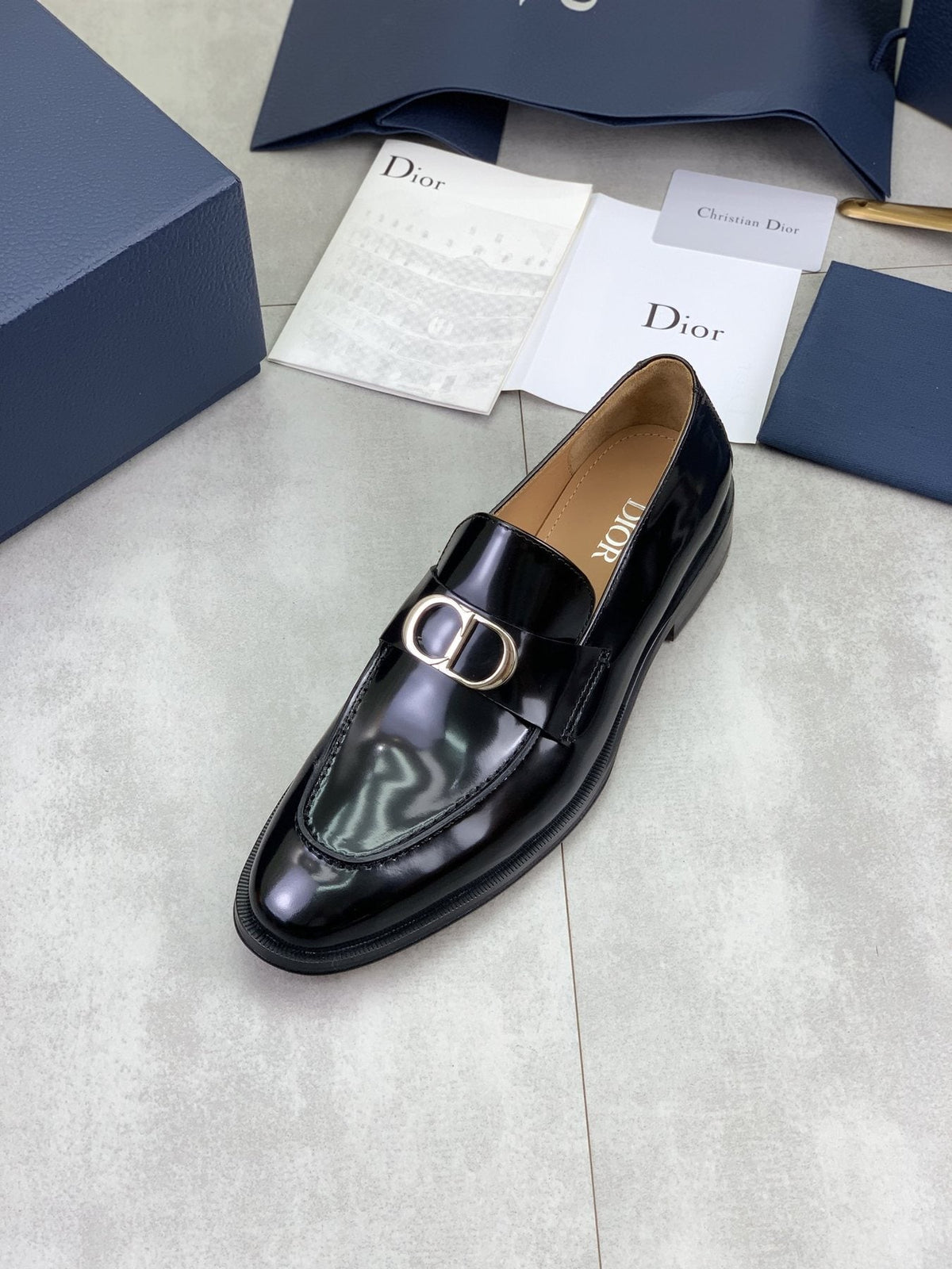 Dior Black Buckle Loafers - Leather Lining