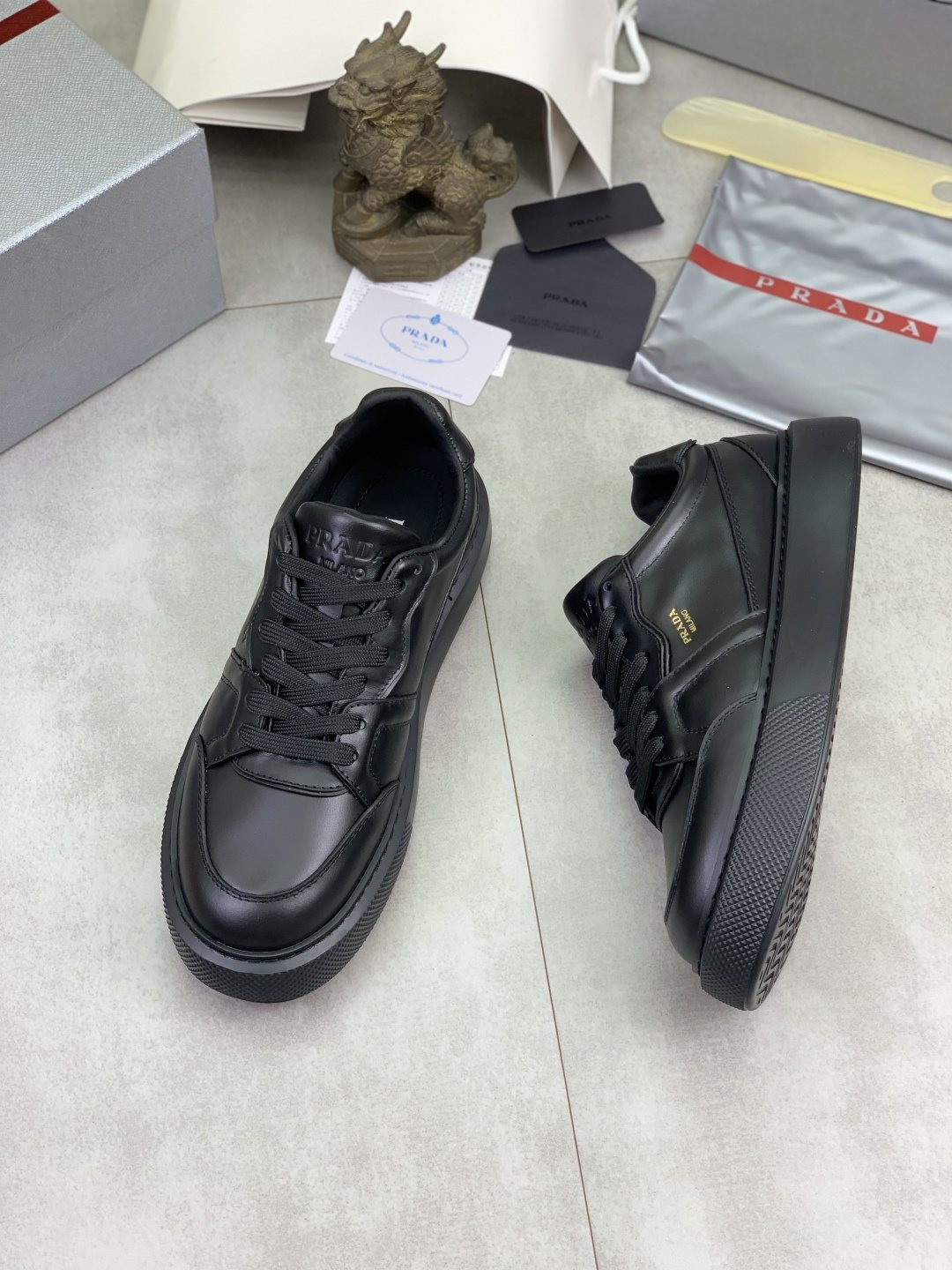 Prada Paneled Low-Top Sneakers