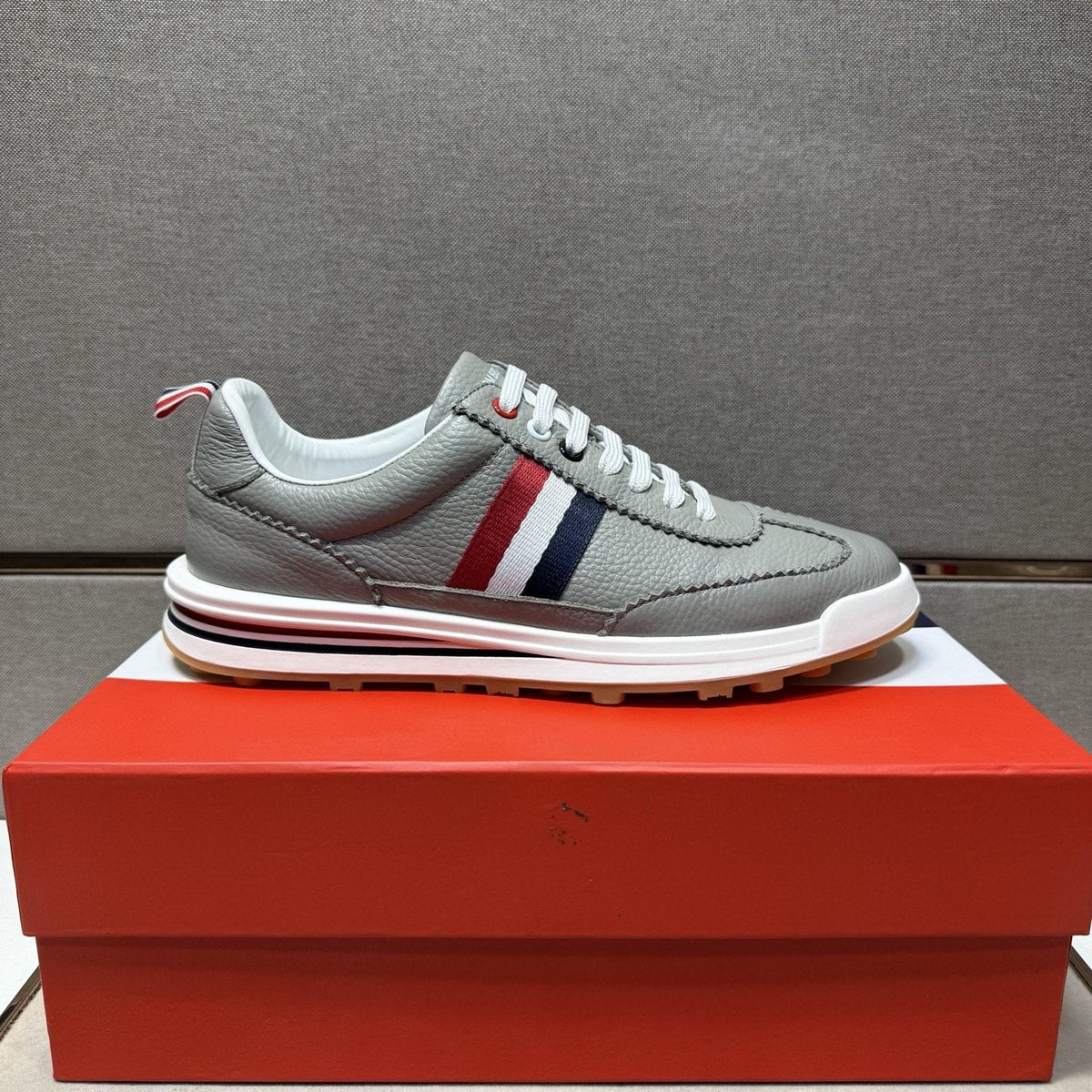 Thom Browne Men's Stripe Low-Top Sneakers