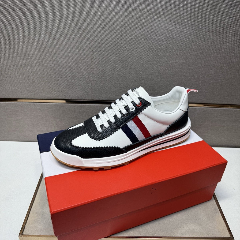 Thom Browne Men's Stripe Low-Top Sneakers