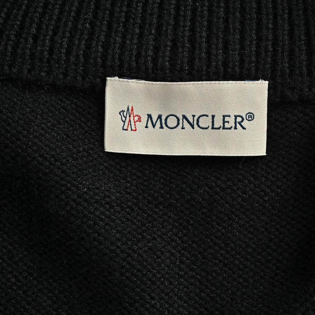 Moncler MC Panelled Nylon Sleeve Zip Pocket Zip-Up Knit Cardigan Jacket