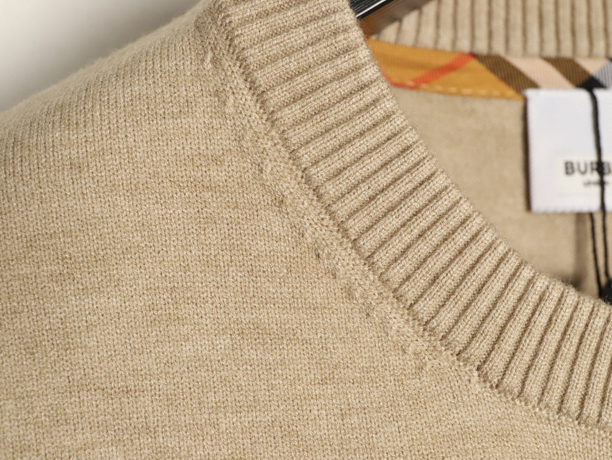 Burberry Check-Cuff Button-Front Cardigan - Beige